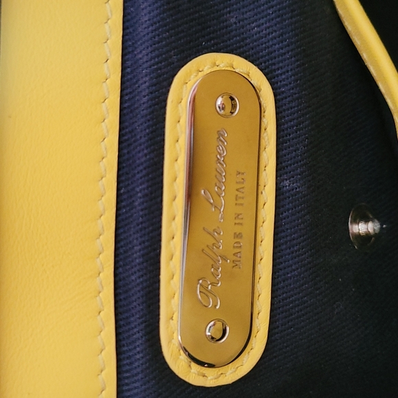 Ralph Lauren Ricky Bag - Yellow and Navy - Picture 10 of 12